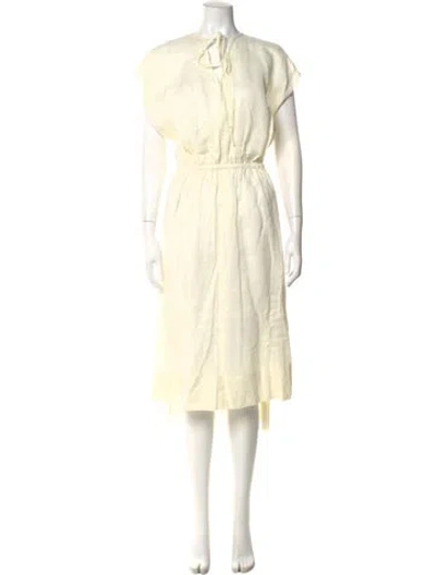 Pre-owned Joseph Tie Neck Long Dress In Neutral