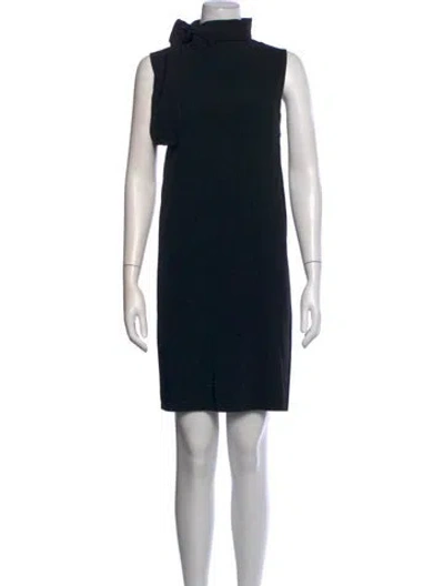 Pre-owned Joseph Tie Neck Mini Dress In Black