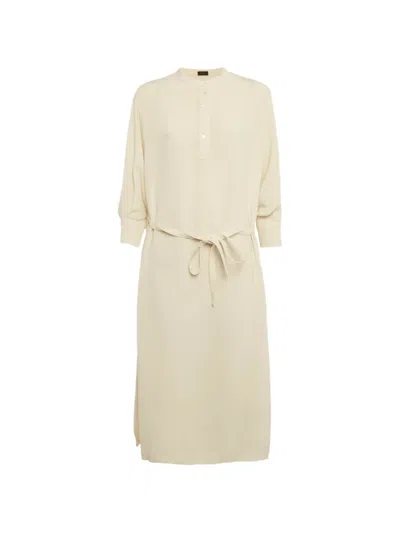 Pre-owned Joseph Tie-waist Maxi Dress In Neutral