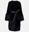 Joseph Tina Belted Shearling Coat In Black