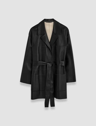 Joseph Tison Bonded Leather Jacket In Black
