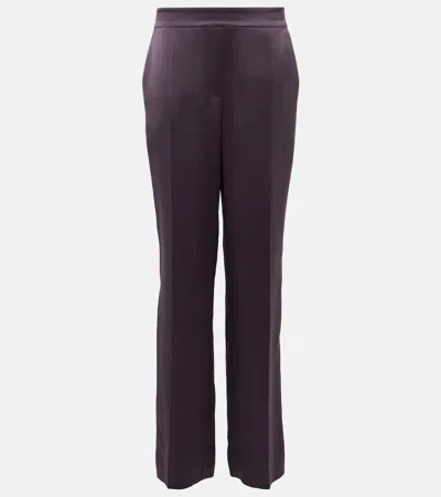 Joseph Tova High-rise Silk Satin Wide-leg Pants In Purple