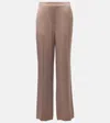 Joseph Tova Mid-rise Silk Satin Straight Pants In Neutrals
