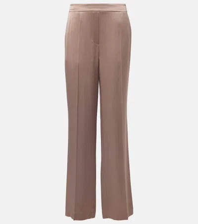 Joseph Tova Mid-rise Silk Satin Straight Pants In Neutrals