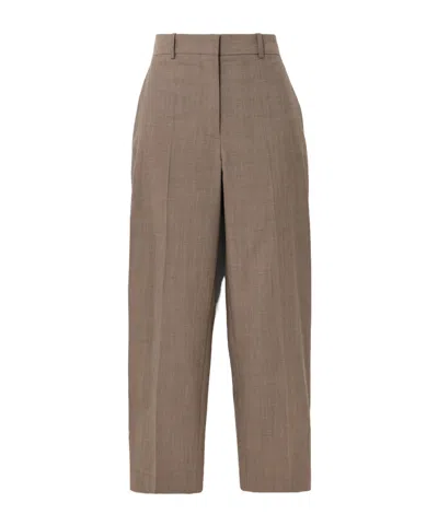 Joseph Trina Wool Straight-leg Pants In Brown
