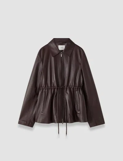 Joseph Tullia Soft Nappa Leather Jacket In Brown