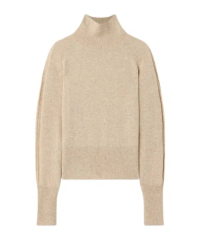 Joseph Oxna Light Pure Cashmere High Neck Jumper In Neutral