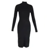 Joseph Turtleneck Midi Dress In Black Wool In Black
