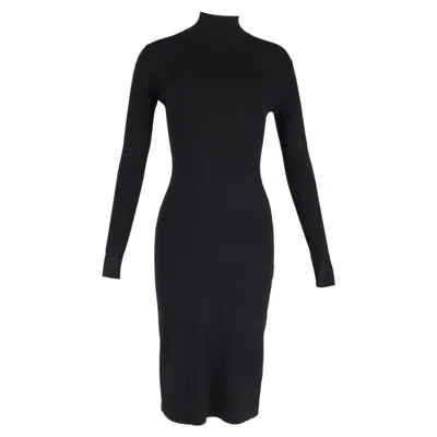 Joseph Turtleneck Midi Dress In Black Wool