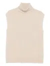 Joseph Turtleneck Sleeveless Vest In Neutral