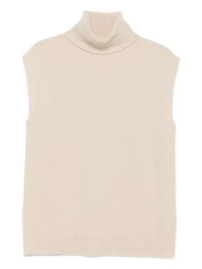 Joseph Turtleneck Sleeveless Vest In Neutral