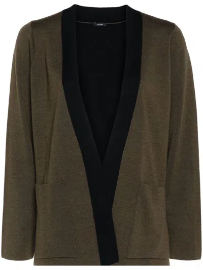 Joseph Open-front Knit Cardigan In Black Combo