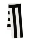 Joseph Two-tone Ribbed Scarf In Black
