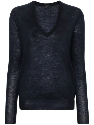 Joseph V-neck Cashmere Jumper In Blue