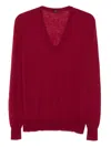 Joseph Cashmere Cashair V-neck Sweater In Red
