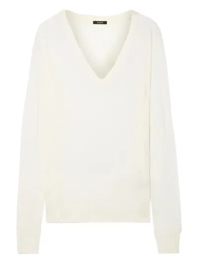 Joseph V-neck Cashmere Top In Animal Print