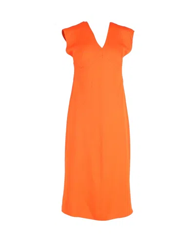 Joseph V-neck Dress In Orange Viscose