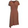 Joseph V-neck Midi Dress In Dark Pink Acetate In Pink