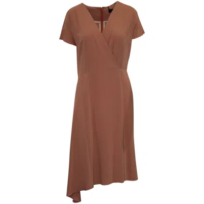 Joseph V-neck Midi Dress In Dark Pink Acetate