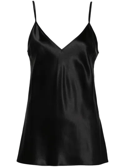 Joseph Womens Black Clea V-neck Spaghetti-strap Silk Top