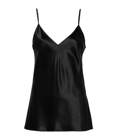 Joseph Womens Black Clea V-neck Spaghetti-strap Silk Top