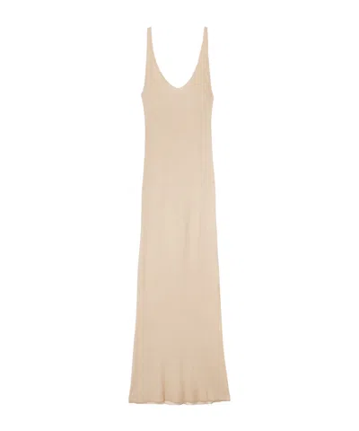 Joseph V-neck Sleeveless Long Dress In Nude