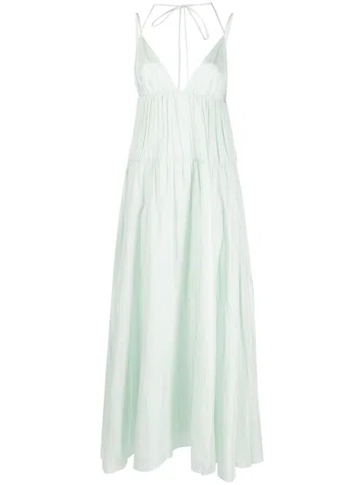Joseph V-neck Spaghetti-strap Dress In Green
