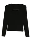 Joseph Silk Stretch V Neck Top In Black