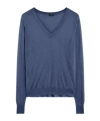 Joseph Cashair V Neck Jumper In Blue