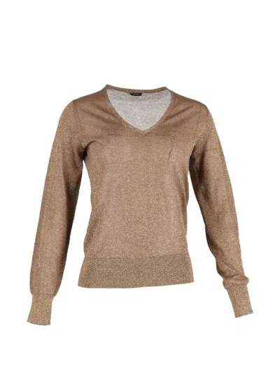 Pre-owned Joseph V-neck Sweater In Gold