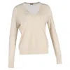 Joseph V-neck Sweater In Cream Wool In Neutral