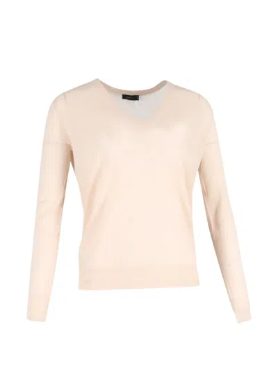 Pre-owned Joseph V-neck Wool Sweater In Neutral