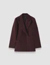 Joseph Valery Flannel Wool Jacket In Burgundy