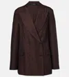 Joseph Valery Silk And Cotton Blazer In Brown