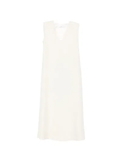 Joseph Vassad V-neck Sleeveless Midi Dress In White