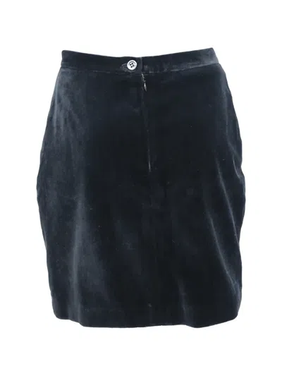 Pre-owned Joseph Velvet Pencil Mini Skirt In Black