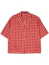 Joseph Vichy Check Short Sleeve Silk Blend Blouse In Multi