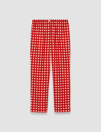 Joseph Vichy Cotton Silk Tottenham Trousers In Crimson Combo