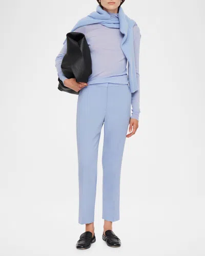 Joseph Vilar Cropped Straight-leg Crepe Pants In Faded Sky