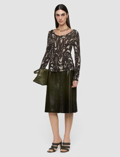 Joseph Villa Cashair Abstract-pattern Long-sleeve Top In Brown