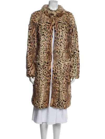 Pre-owned Joseph Vintage Animal Print Fur Coat In Neutral