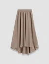 Joseph Womens Violet Elasticated-waist Silk Midi Skirt Escargot In Escargot