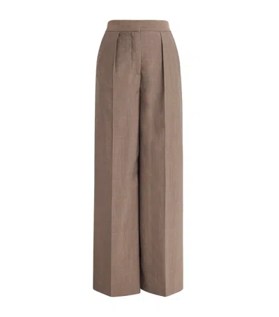 Joseph Virgin Wool Alanel Trousers In Brown
