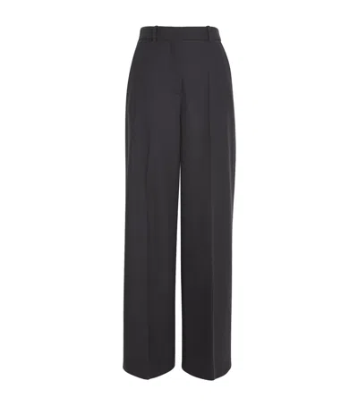 Joseph Virgin Wool-blend Flannel Alana Trousers In Black