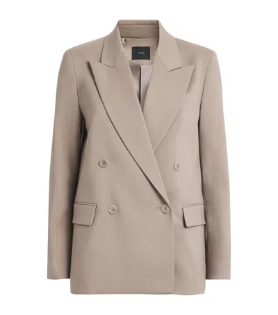 Joseph Virgin Wool-blend Jaden Blazer In Beige