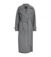 Joseph Virgin Wool Herringbone Navarre Linear Coat In Gray