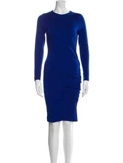 Pre-owned Joseph Virgin Wool Knee-length Dress In Blue