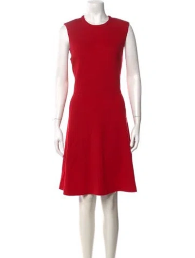 Pre-owned Joseph Virgin Wool Knee-length Dress In Red