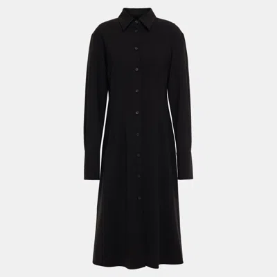 Pre-owned Joseph Virgin Wool Midi Dress Fr 36 In Black