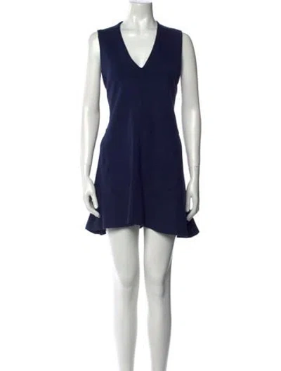 Pre-owned Joseph Virgin Wool Mini Dress In Blue